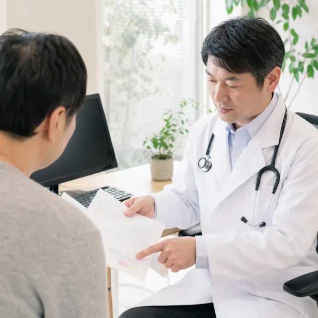 たつの市の健診結果について医師へ相談する患者